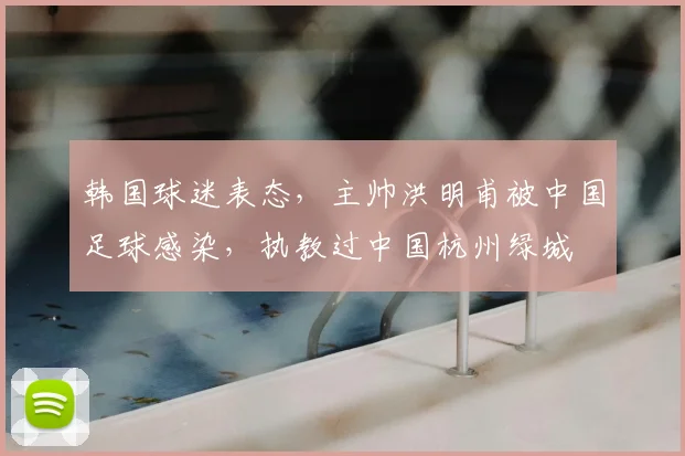 韩国球迷表态,主帅洪明甫被中国足球感染,执教过中国杭州绿城